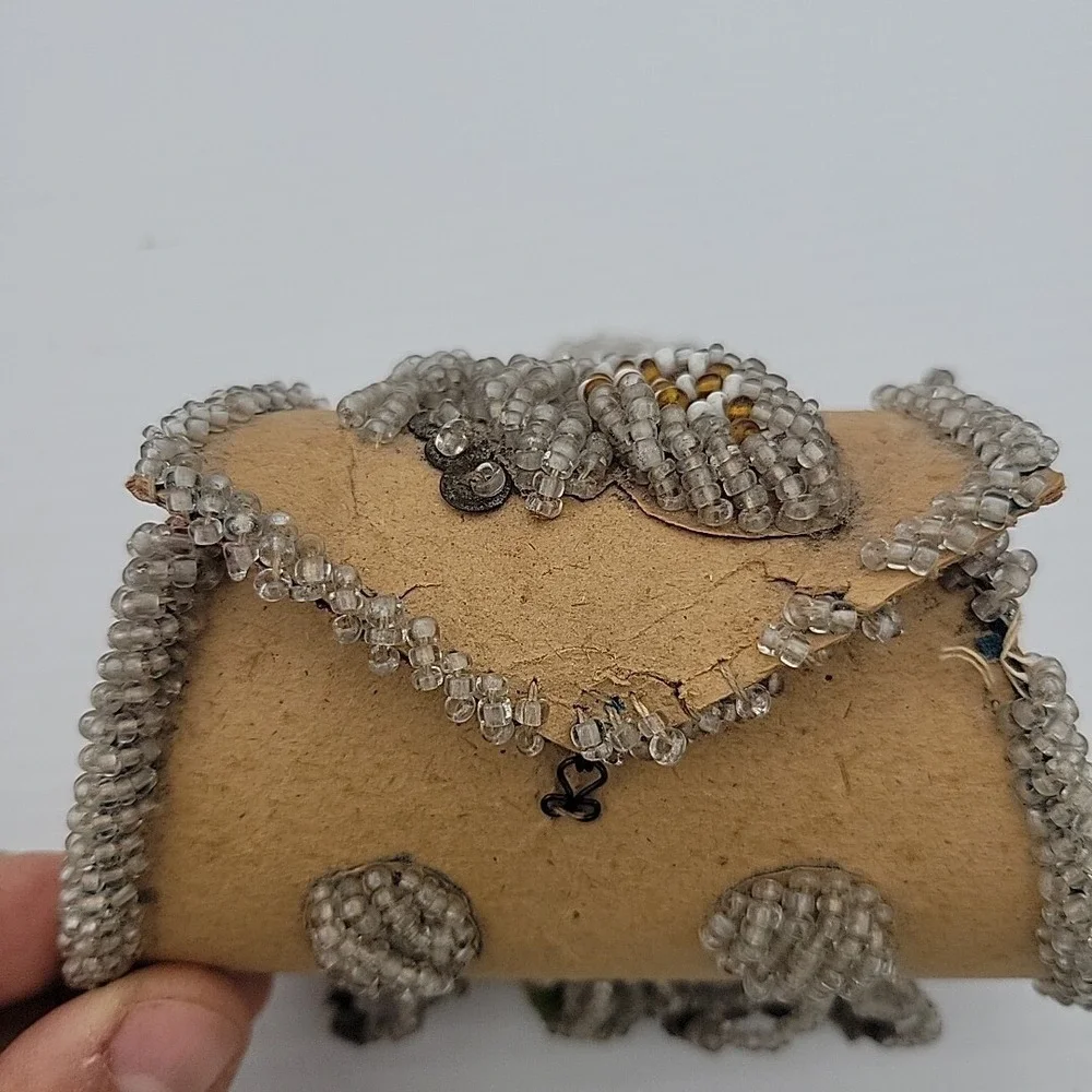 Vintage Antique Iroquois Mohawk Native American Hand Beaded Souvenir Pouch Purse